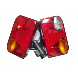 GOTOWY ZESTAW LAMP ŚWIATŁA DO PRZYCZEP PRZEWÓD 7M WTYCZKA 13 PIN